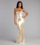 The Gwyneth Metallic Open Back Mermaid Dress is your new go-to Windsor dress—effortless, versatile, and made to update your fall style in seconds.