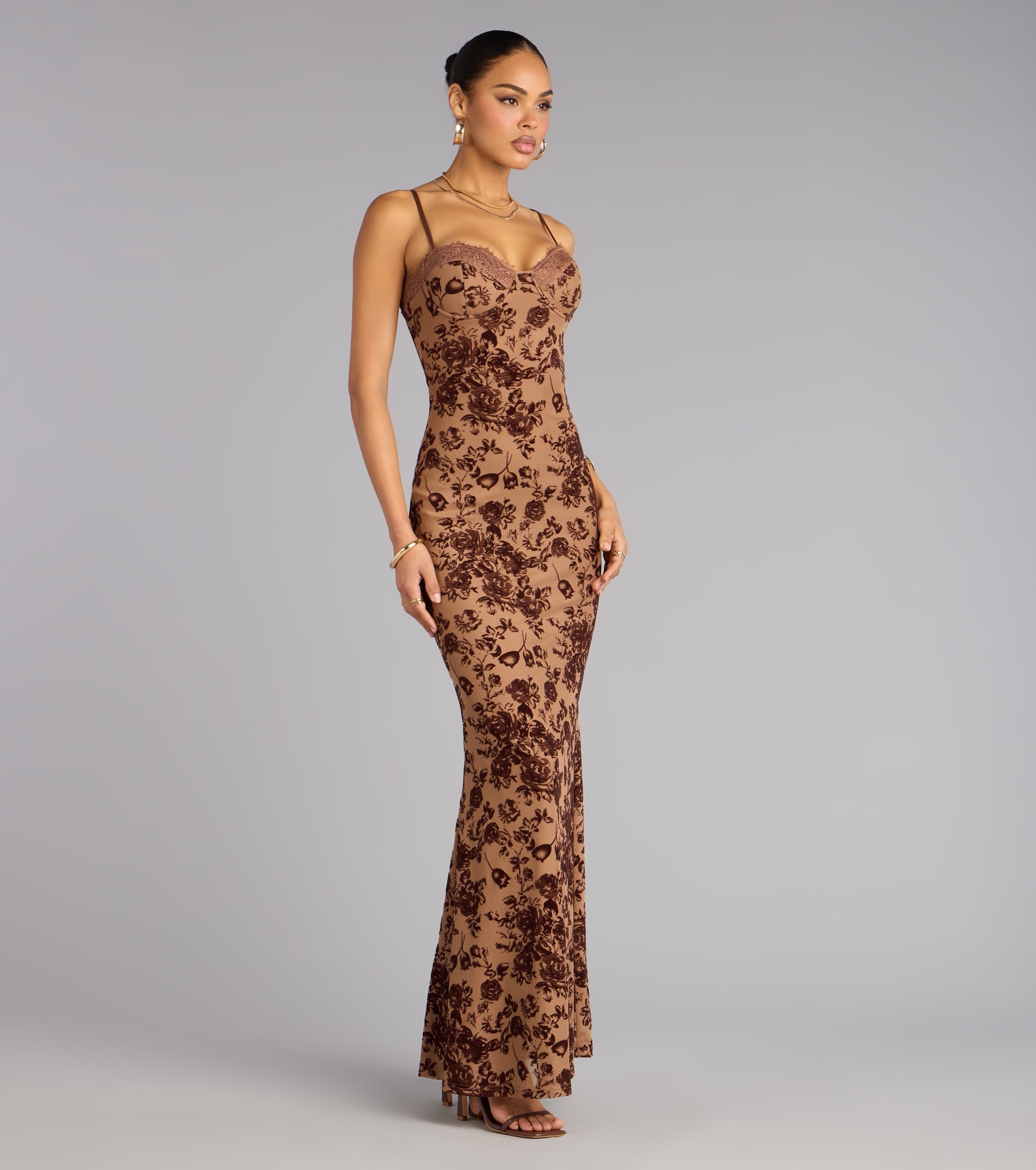 Kensley Flocked Velvet Mermaid Formal Dress - Image 4