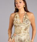 Serving Fierce Vibes Cowl Neck Maxi Dress
