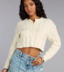 This piece brings trend-right energy to the Season Chill Cable Knit Crop Sweater, perfect for fall outfits that stand out.
