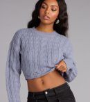 This dark denim wash piece brings trend-right energy to the Falling for Knits Crop Sweater, perfect for fall outfits that stand out.