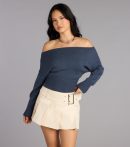 Trendy women’s tops in 0, like the Sunday Edit Off-The-Shoulder Sweater, bring effortless style for fall layering, lounging, or going out.