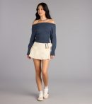 Trendy women’s tops in 0, like the Sunday Edit Off-The-Shoulder Sweater, bring effortless style for fall layering, lounging, or going out.