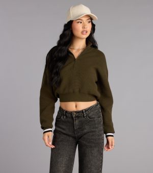 This piece brings trend-right energy to the Season Shift Mock Neck Crop Sweater, perfect for fall outfits that stand out.