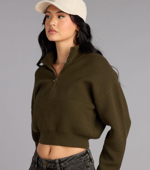 This piece brings trend-right energy to the Season Shift Mock Neck Crop Sweater, perfect for fall outfits that stand out.