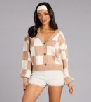 Checked Out Button-Up Cardigan