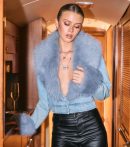 This light blue piece brings trend-right energy to the Ice Queen Removable Faux Fur Denim Jacket, perfect for fall outfits that stand out.