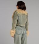 This piece brings trend-right energy to the Scene Stealer Faux Fur Crop Denim Jacket, perfect for fall outfits that stand out.