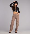This brown piece brings trend-right energy to the Out For The Day High-Rise Cargo Pants, perfect for fall outfits that stand out.
