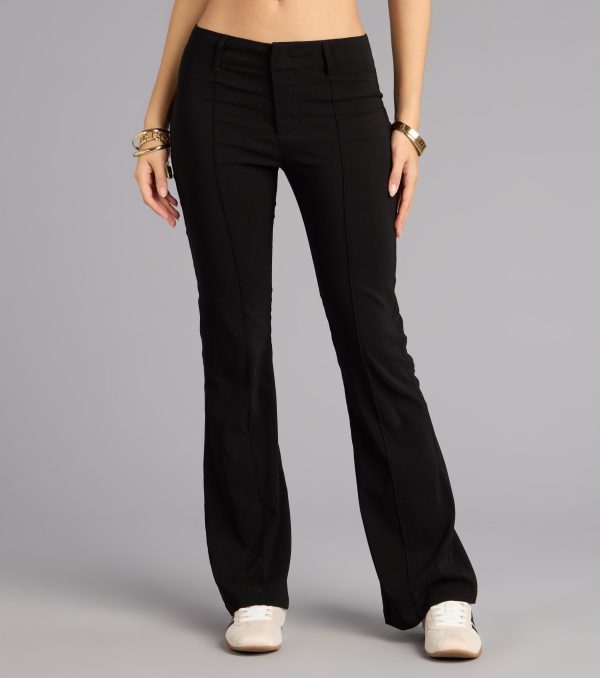 This black piece brings trend-right energy to the Sleek Polish High-Rise Flare Trouser Pants, perfect for fall outfits that stand out.