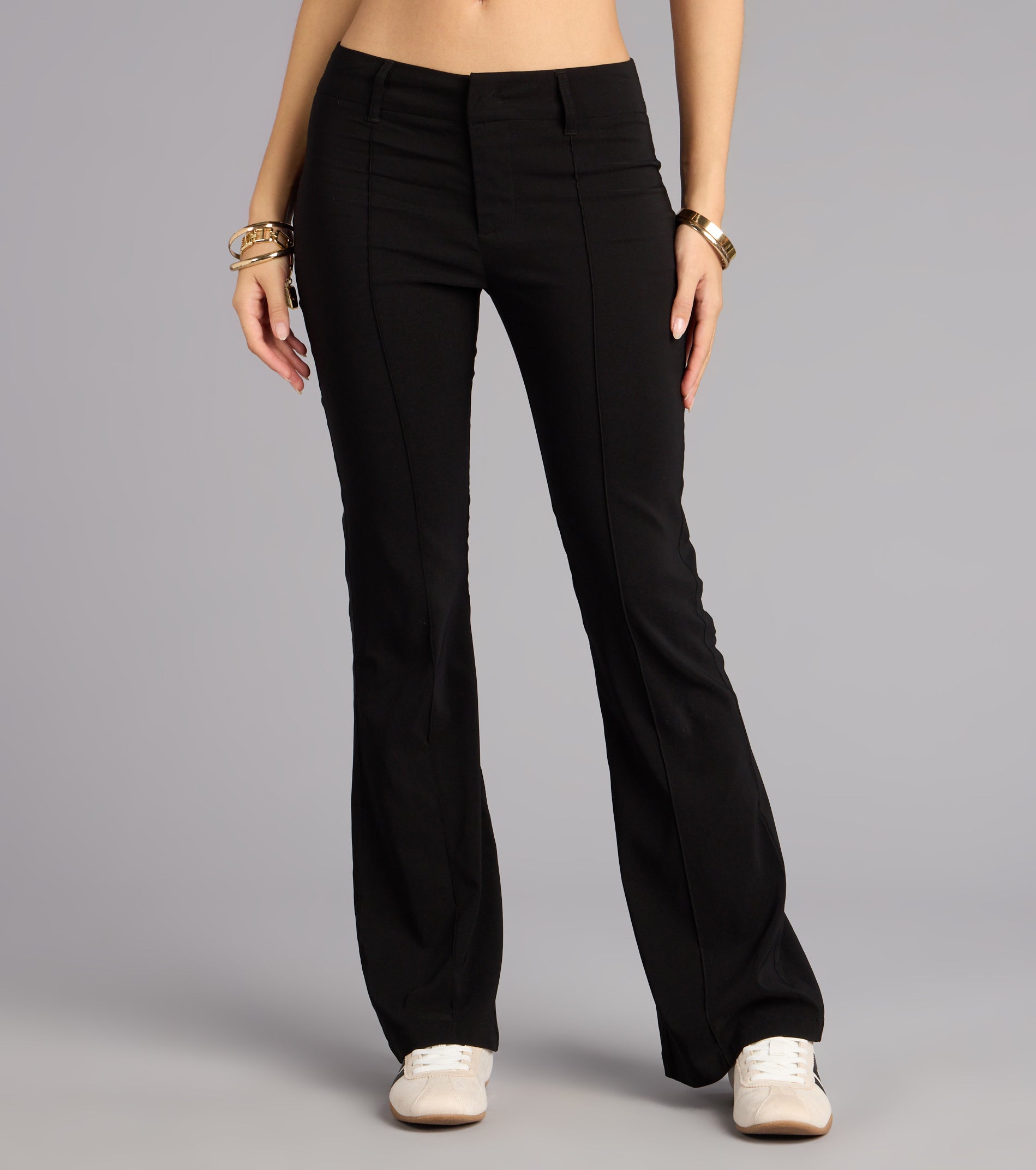This black piece brings trend-right energy to the Sleek Polish High-Rise Flare Trouser Pants, perfect for fall outfits that stand out.