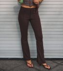 This brown piece brings trend-right energy to the Sleek Polish High-Rise Flare Trouser Pants, perfect for fall outfits that stand out.