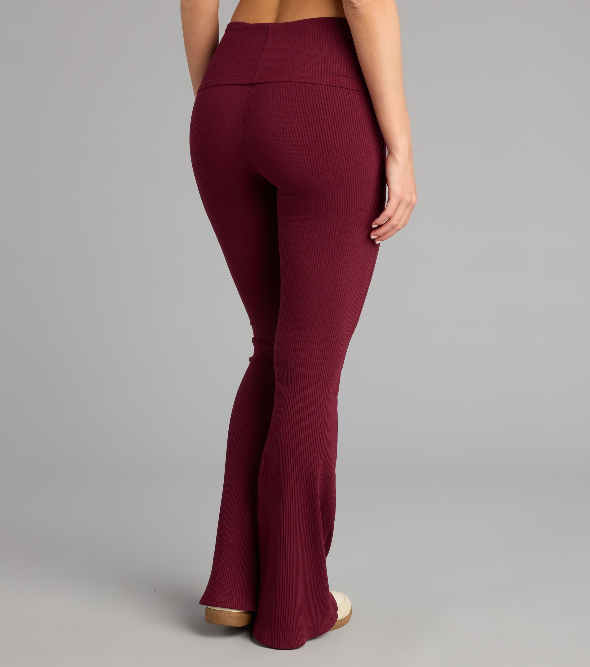 Make a fall statement in the Chill Time Rib Knit Flare Pants, a closet must-have among fall bottoms for women.