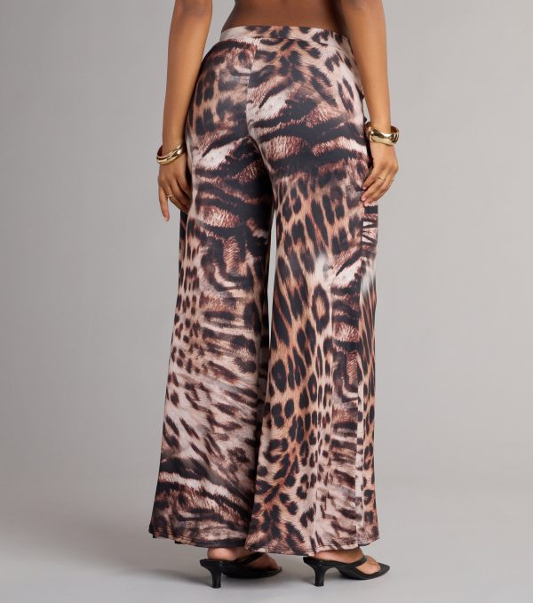This piece brings trend-right energy to the Wild Side Leopard Wide-Leg Pants, perfect for fall outfits that stand out.