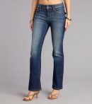 This dark denim wash piece brings trend-right energy to the Effortlessly Cool Mid-Rise Flare Jeans, perfect for fall outfits that stand out.